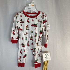 Little Me Dachshund Pajamas Long Sleeve With Pants Size 12M NWT